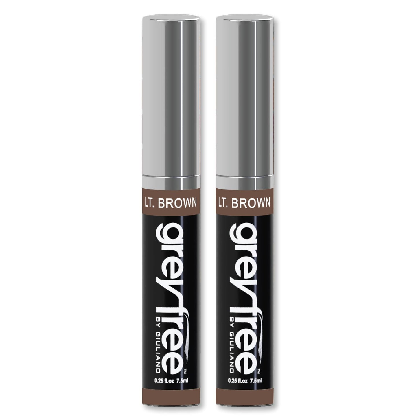 Greyfree Hair Mascara Root Touch-Up for Gray Hair | Precision Hairline Concealer for Brows & Beard | 2 Pack (LIGHT BROWN)
