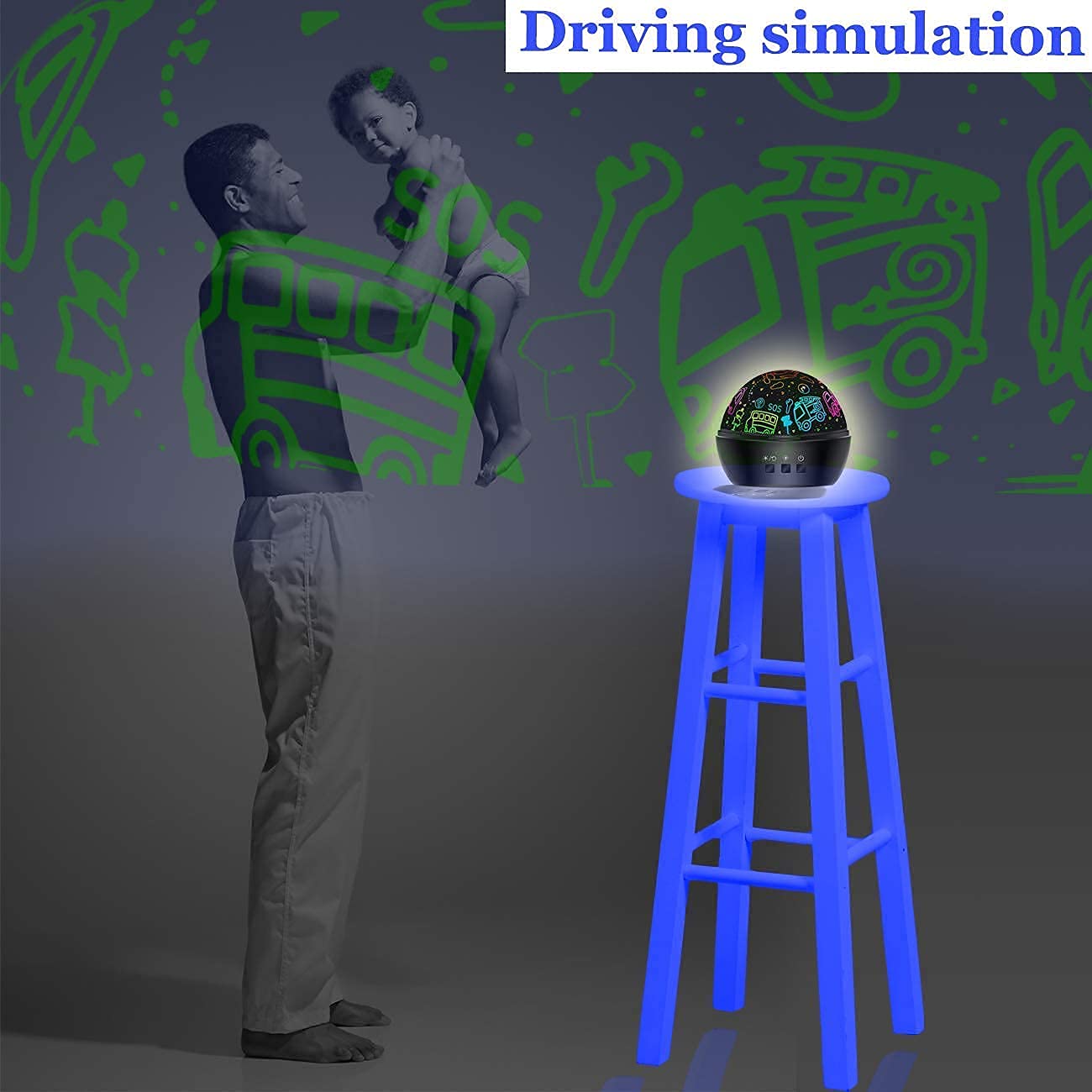 Dinosaur Projection Car Toy for Kids, 2-in-1 Dino Toy for Boys Ages 3-8, Toddler Toys, Christmas Stocking Stuffers, Gifts Ages 2-10