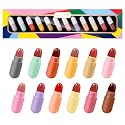 KISSIO Lipstick Set 12 Colors,Mini Matte Lipstick,Pill Lipstick Set,Waterproof Long Lasting Mini Capsules Lipstick,Travel Friendly,Cruelty Free,2.33