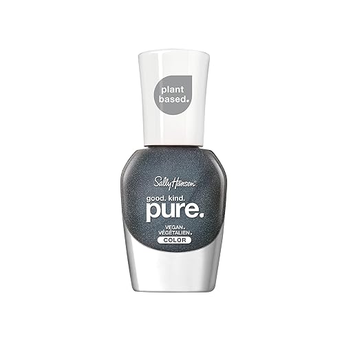 Sally Hansen Good. Kind. Pure. Nail Polish | Plant-Based, Vegan, 16-Free Formula | Opaque, Shimmery | 400 Lava Rocks | Dark Grey Nail Color