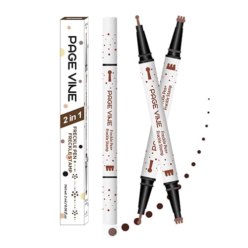 TAIKELOP Dual-Ended Freckle Stamp Pen - Realistic Faux Freckles Makeup with Soft Sponge Stamp & Precision Tip - Waterproof Long-Lasting Freckle Marker