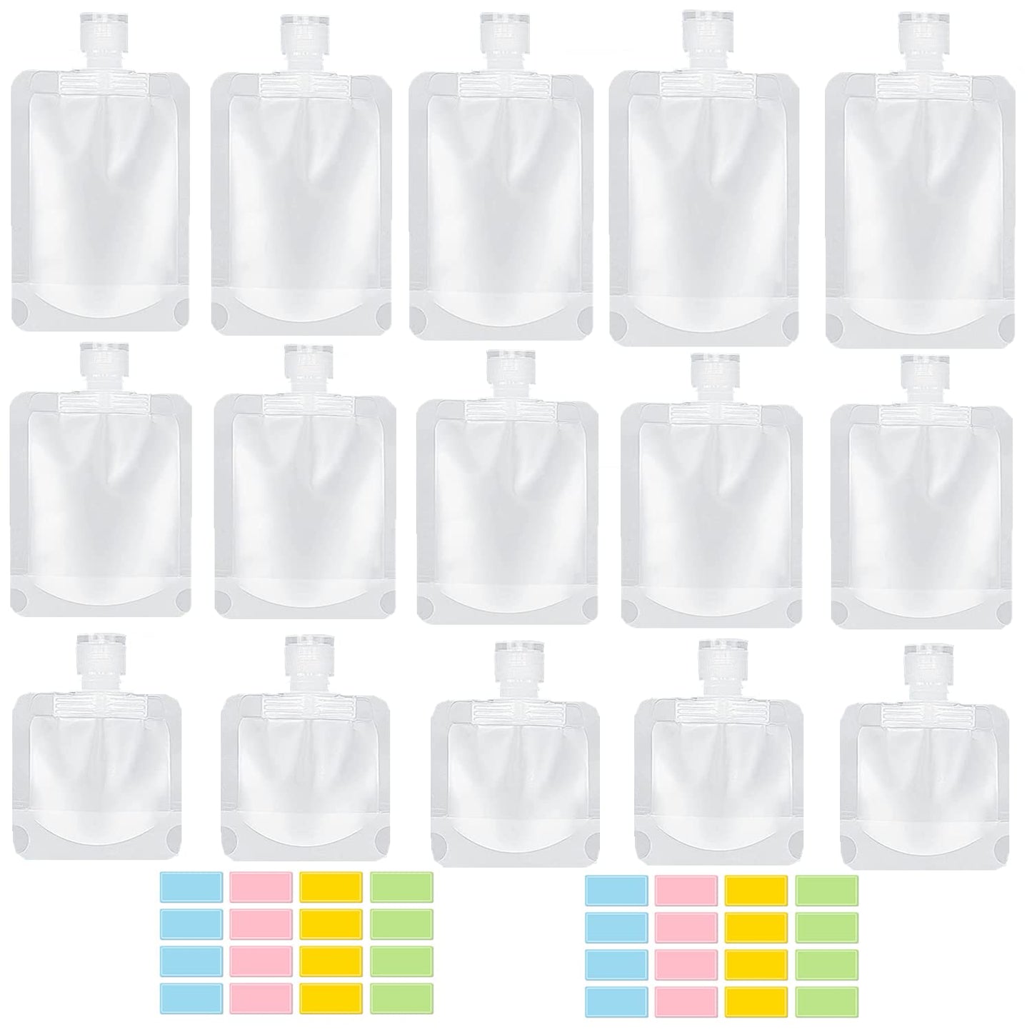 SEQUHITKU 17 Pack Travel Pouches for Toiletries,TSA Approved,Travel Size Portable Containers,Stand Up Pouch,Refillable Travel Accessories for Shampoo Beauty and Personal Care SEQUHITKU Default Title