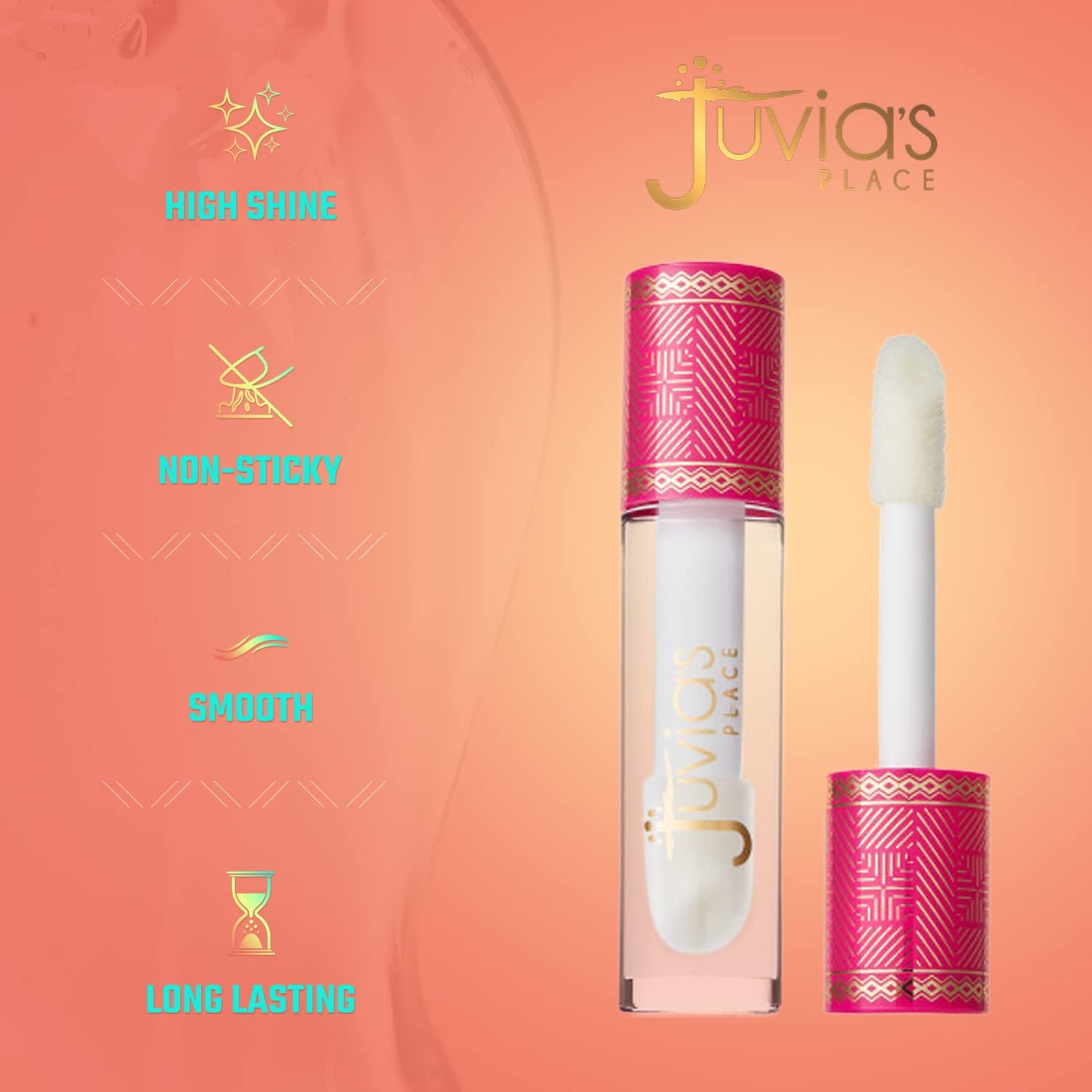 Juvia's Place Lip Gloss Glass It's Glass - Clear, Super Shine,16 oz., Plump, Long Lasting Non-Sticky Luscious High Shine, Glides on Richly Glossy and