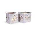 Ukonic Harry Potter Hedwig 11-Inch Storage Bin Cube Organizers, Set of 2 | Fabric Basket Container, Cubby Cube Closet Organizer | Wizarding World…