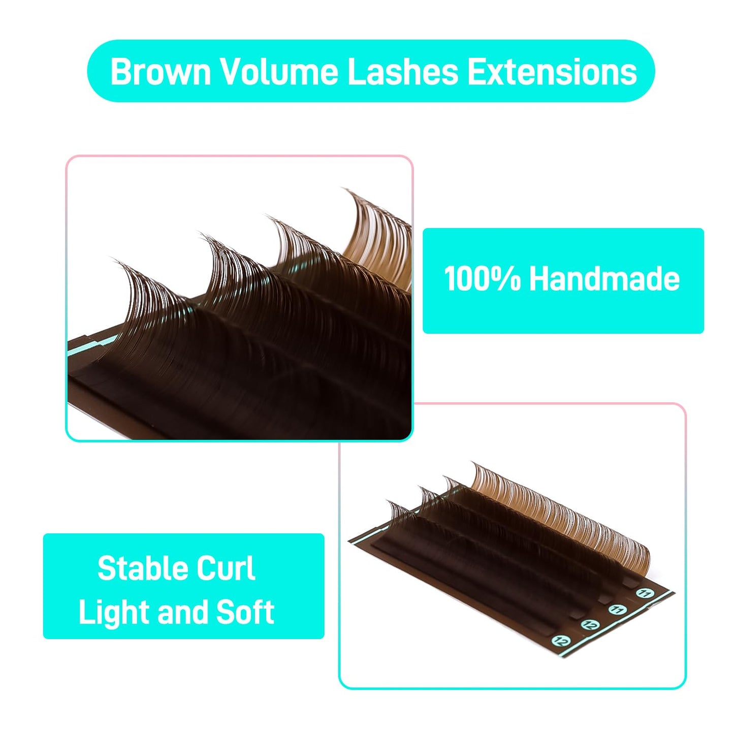 VAVALASH Colored Lash Extensions Dark Brown Eyelash Extensions 0.03 0.05 0.07 0.1 0.15 Volume Lash Extension 8-15mm Mixed Lashes C D Curl Premium Beauty and Personal Care VAVALASH
