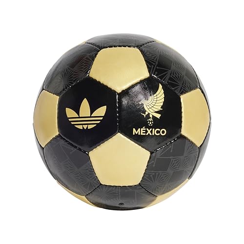 adidas Mexico Gold Kit Club Soccer Ball - Special Collection Soccer Ball in Black and Gold Colors with Trefoil and Team Badge, Size 5, Requires…