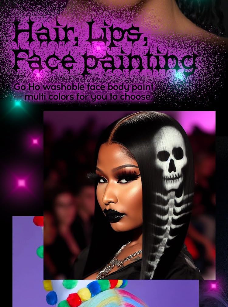Halloween Face Body Paint Stick - Vampire Makeup Kit (5 Colors: Black, White, Red, Green, Blue) - Easy Apply Waterproof Long Lasting for Kids Adults