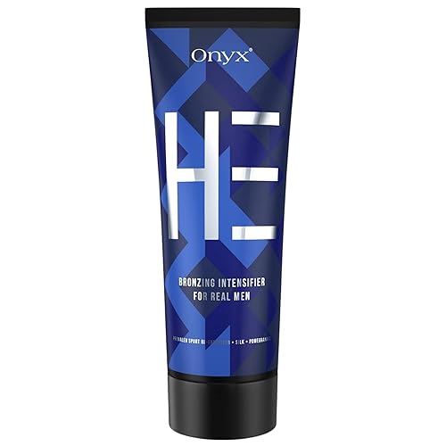 Onyx HE Tanning Bed Lotion for Men - Indoor Tanning Lotion Accelerator & Bronzer, Quick & Dark Tan, Men's Tanning Lotion with Skin Firming, Muscle
