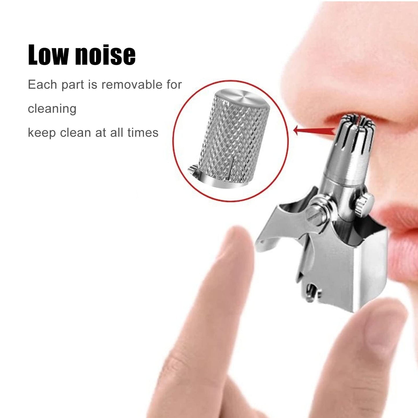 Agatige Manual Nose Hair Trimmer, 360 Degrees Rotate Stainless Steel with R Round Head Nasal Hair Trimmer Nasal Hair Cutter for Men Beauty and Personal Care Agatige