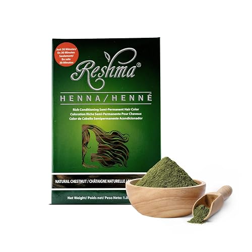 Reshma Beauty 30 Minute Henna Hair Color Infused with Plant-Based Lawsonia Inermis 100% Gray Coverage for Soft, Shiny Hair, Hair Dye-1.05 oz Pack of 1