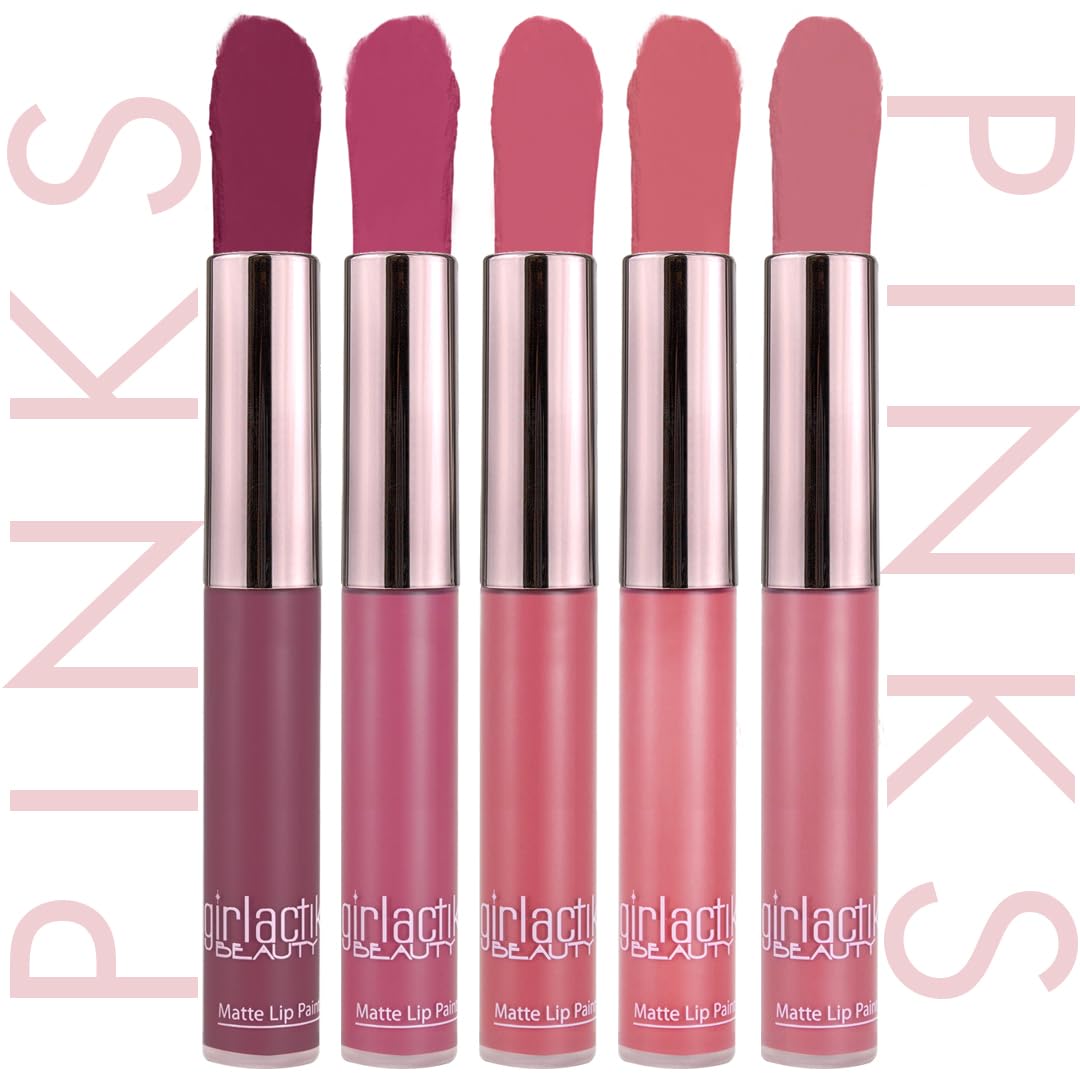 Girlactik Long Lasting Matte Lip Paint Liquid Lipstick in Allure- Long wearing, Smooth Application, Pigmented, Non-Crack Formula, Lightweight, 7.5 ml