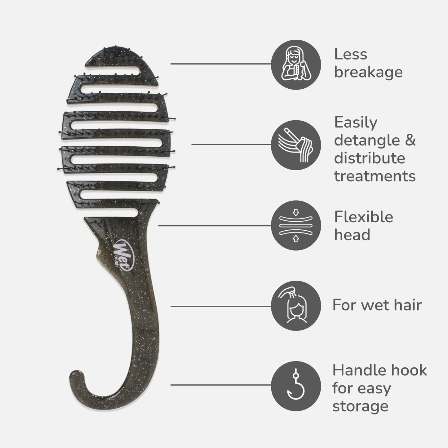 Wet Brush Shower Hair Brush Detangler - Exclusive Ultra-soft IntelliFlex Bristles - Minimizes Pain And Protects Against Split Ends and Breakage - Comb