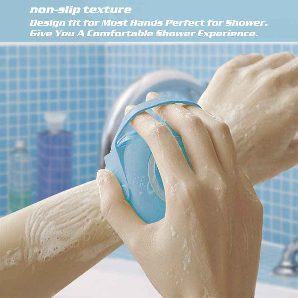 SIOPAWORLD Silicone Soft Bath Body Double-sided Brush with Soap Dispenser Scrubber-use in Hooks Baby Shower Deep Cleaning Gentle Scrub Massage Beauty and Personal Care SIOPAWORLD
