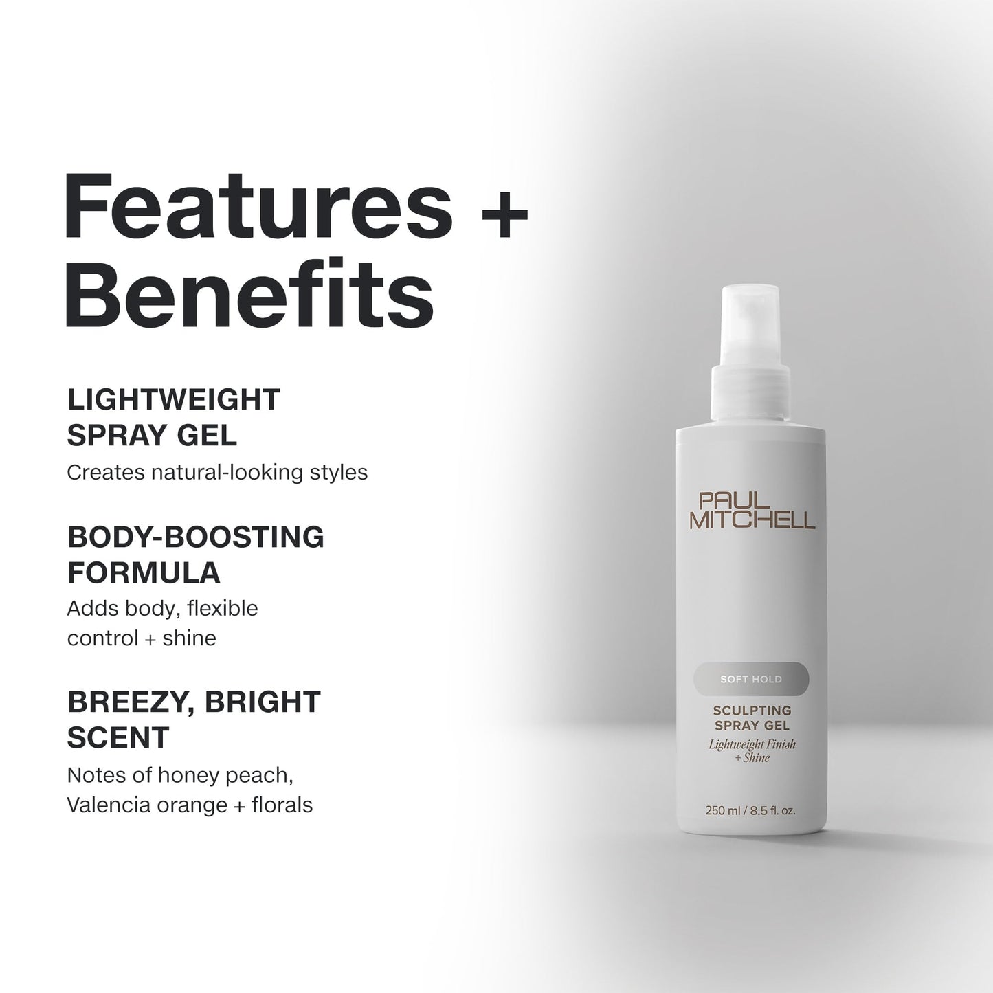Paul Mitchell Soft Sculpting Spray Gel, Natural Hold, Soft Finish, For All Hair Types, 8.5 fl. oz.