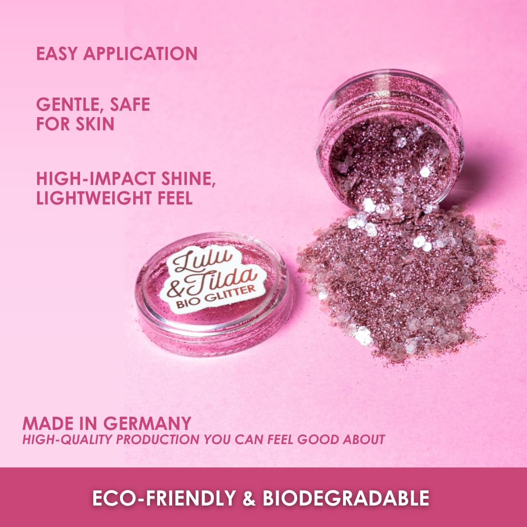 Biodegradable Glitter, 8 Colors, Vegan, for Hair and Body, Safe for Children (Once Upon A Princess)