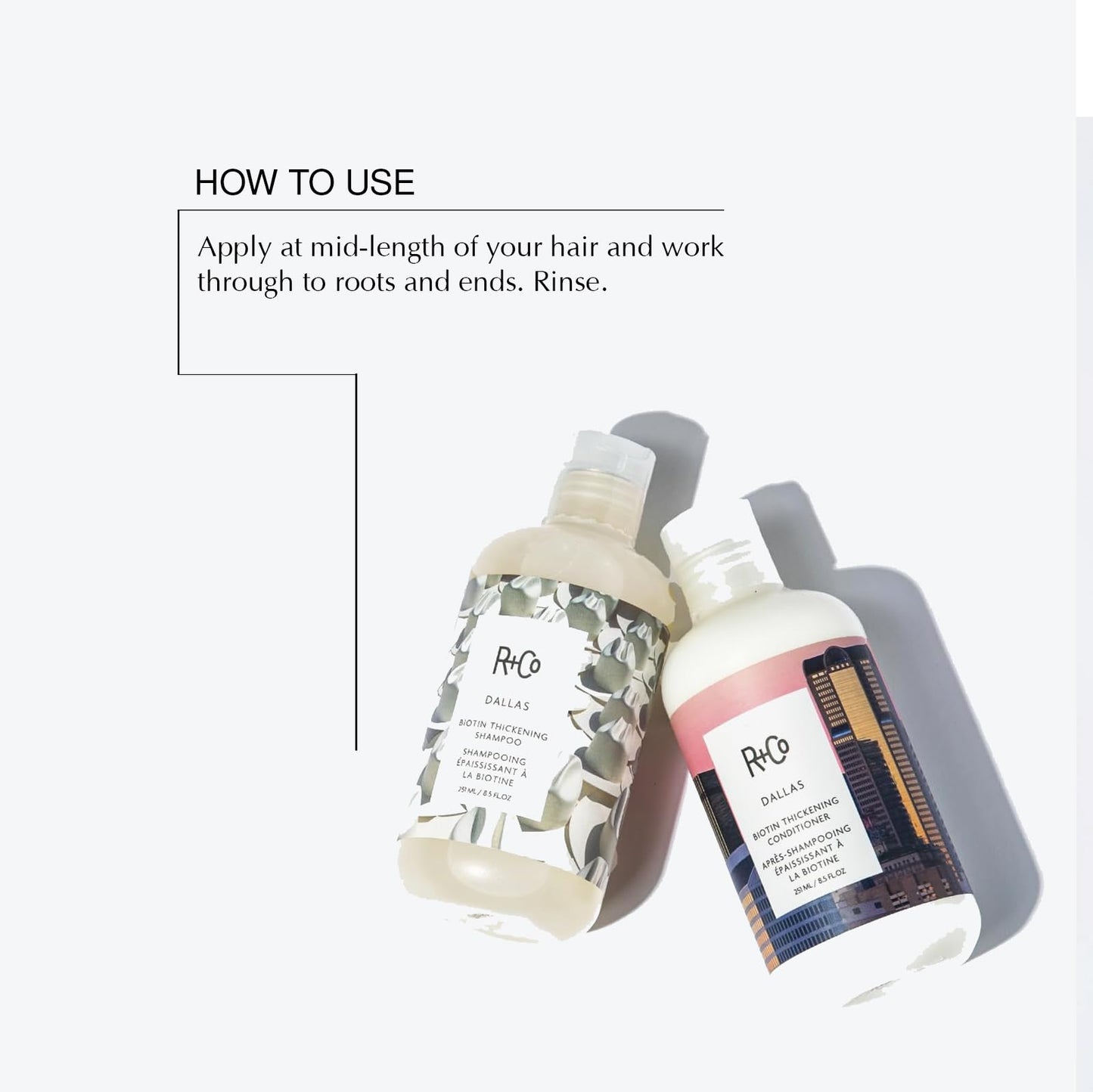 R+Co Dallas Biotin Thickening Shampoo and Conditioner Liter Set- Volumizing Formula for Fine, Thin Hair - Adds Strength, Body & Fullness
