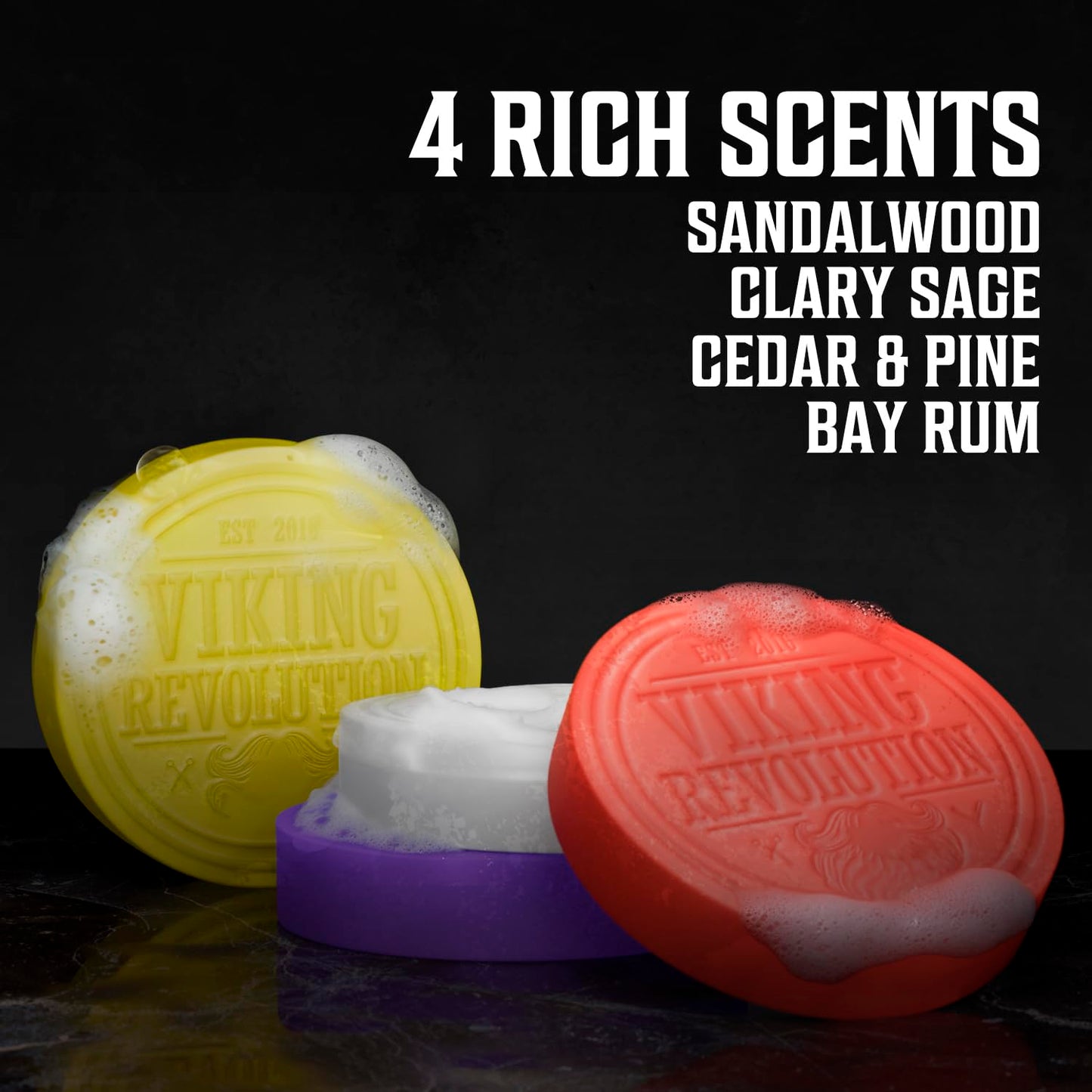 Viking Revolution Shaving Soap for Men - Shave Soap for Use with Shaving Brush and Bowl for Smoothest Wet Shave, Shaving Soap Puck - 4 Pack Variety Beauty and Personal Care Viking Revolution
