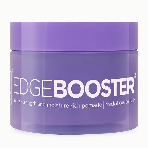 Style Factor Edge Booster Extra Strength & Moisture Rich Pomade | Strong Hold Edge Control Gel for Thick & Coarse Hair | High Shine, Non-Greasy
