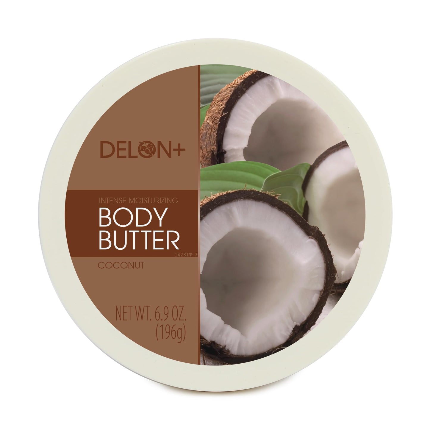 DELON Intense Moisturizing Body Butter, Coconut with Coconut Oil, 6.9 oz