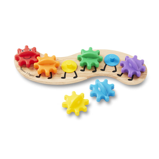 Melissa & Doug Rainbow Caterpillar Gear Toy with 6 Interchangeable Gears