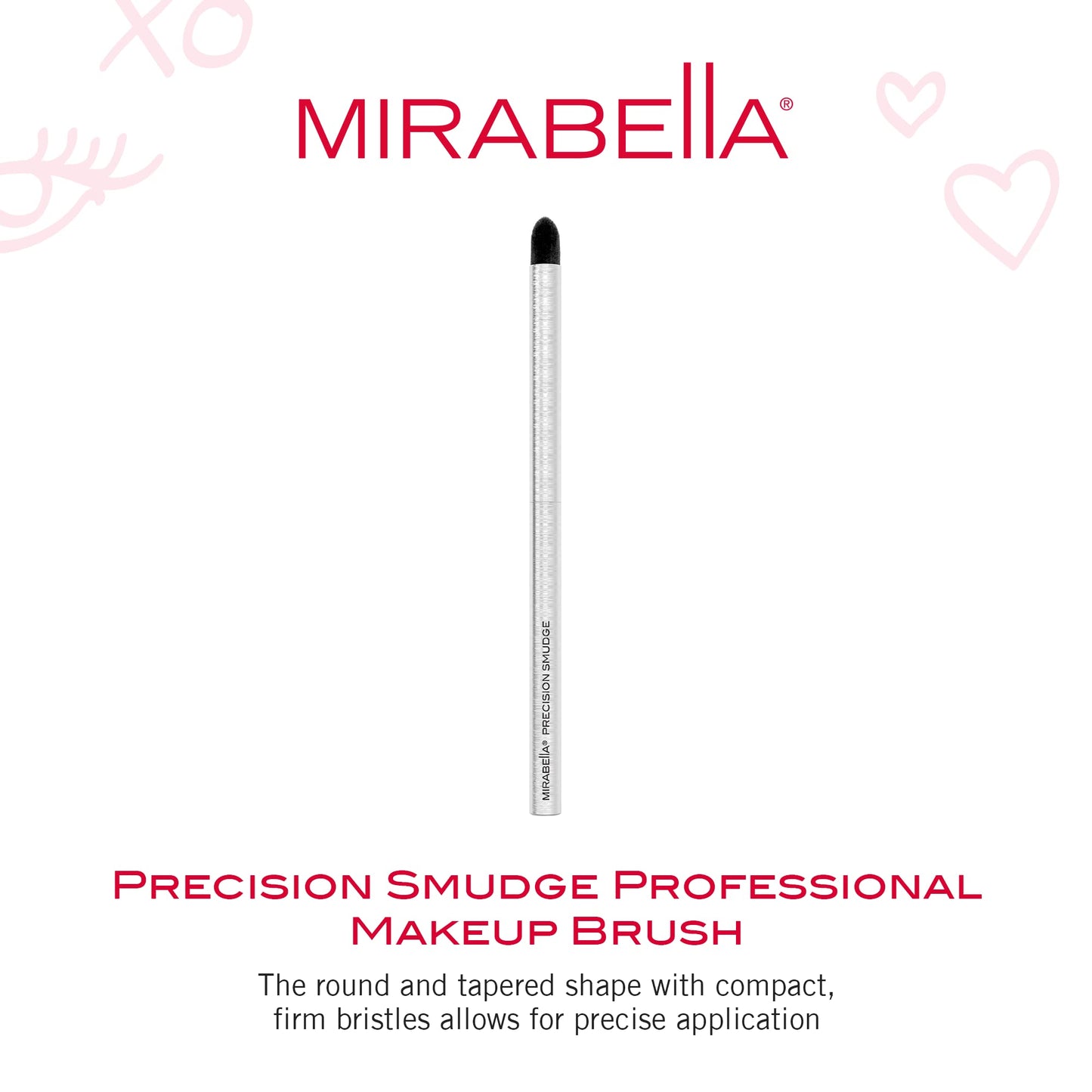 Mirabella Precision Smudge Brush, Premium Professional Makeup Brush Collection, Cruelty-Free Synthetic Bristle Brush, Hand-Sculpted Brushed Aluminum