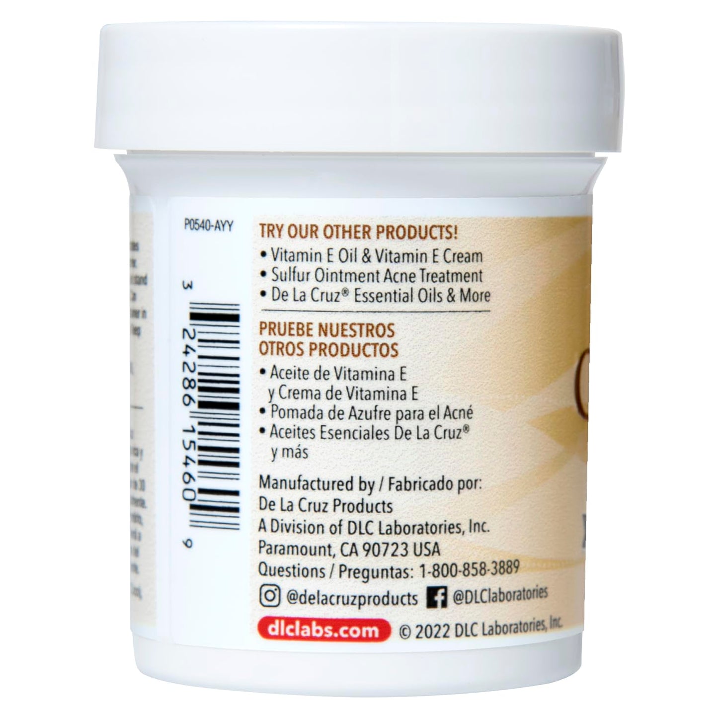 De la Cruz Coconut Oil - Expeller Pressed Coconut Oil for Skin and Hair - Natural Moisturizer for Skin and Hair - 2.2oz (3 Jars)