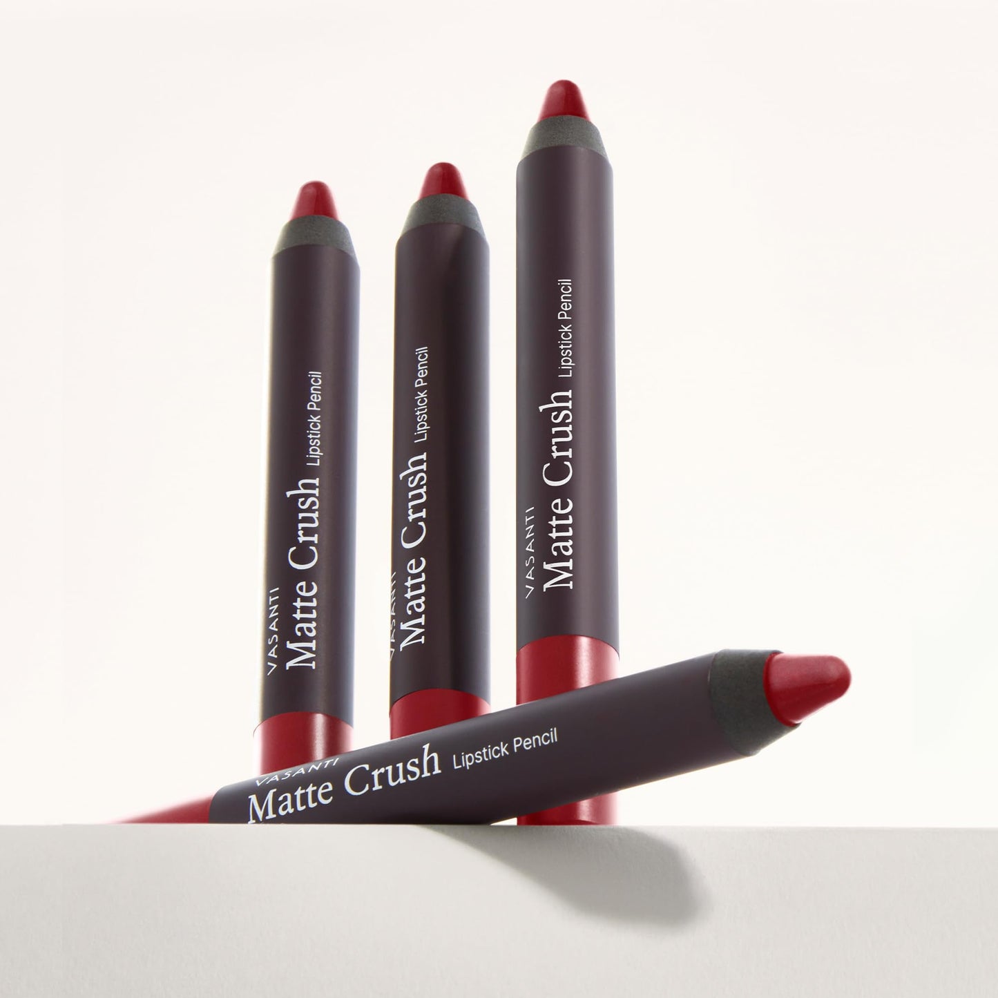 VASANTI Matte Crush Lipstick Pencil (Red X) | Long-Lasting, Water-Resistant Lip Liner Pencil that Won’t Smudge | Highly Pigmented, Soft Matte Lip