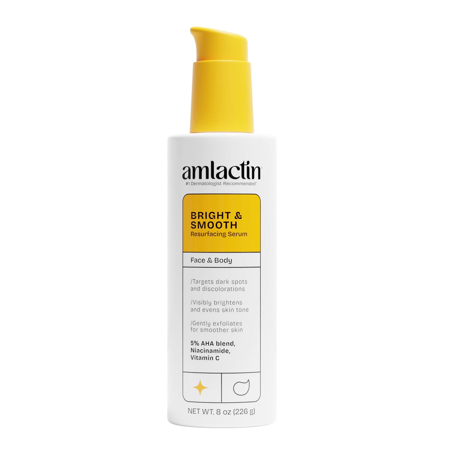 Amlactin Bright & Smooth Resurfacing Serum, Lactic Acid, 8 oz Beauty and Personal Care AmLactin