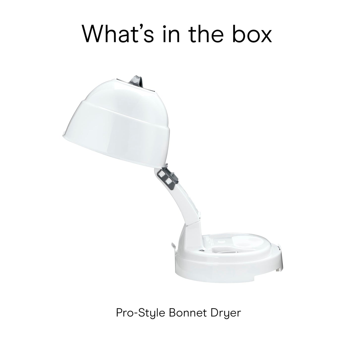 Conair Pro Style Bonnet Hair Dryer, 2 Heat Settings, Adjustable Height, Extra-Large Hood Size, 1875W Pro Style Bonnet Ionic Hair Dryer for Women, White