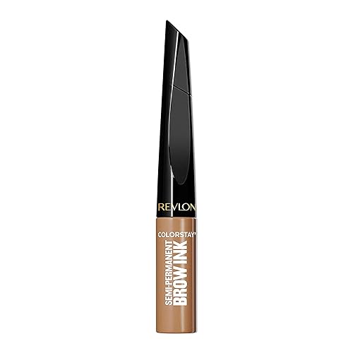 Revlon ColorStay 5-in-1 Semi-Permanent Brow Ink with Spoolie Brush, Waterproof, Transfer-Proof, Eyebrow Makeup, Easy to Remove, 350 Blonde Ink, 0.09