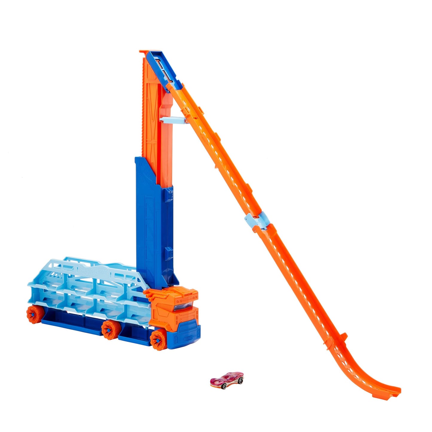 HOT WHEELS City Transporter - with extendable Downhill ramp, Loading Area for 20 Vehicles and Special Wheels - Gift for Children from 4 Years, HDY92