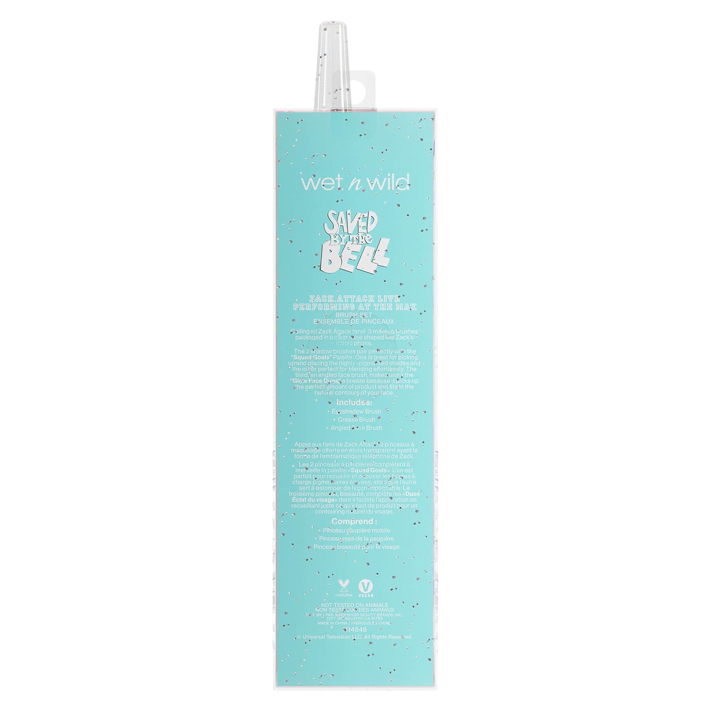 wet n wild Saved By The Bell Zack Attack Live Performing at the Max Brush Set, Makeup Brush Set with Case,1114546