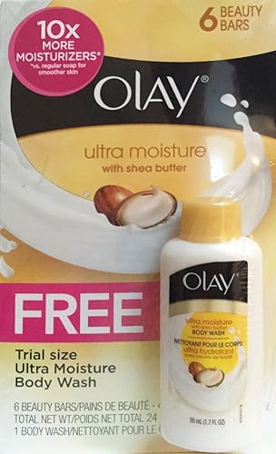 Olay Ultra Moisture with Shea Butter Beauty Bar - 6 Pack - W Bonus Body Wash