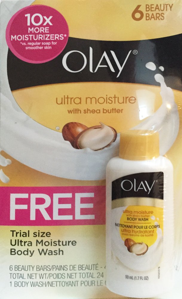 Olay Ultra Moisture with Shea Butter Beauty Bar - 6 Pack - W Bonus Body Wash