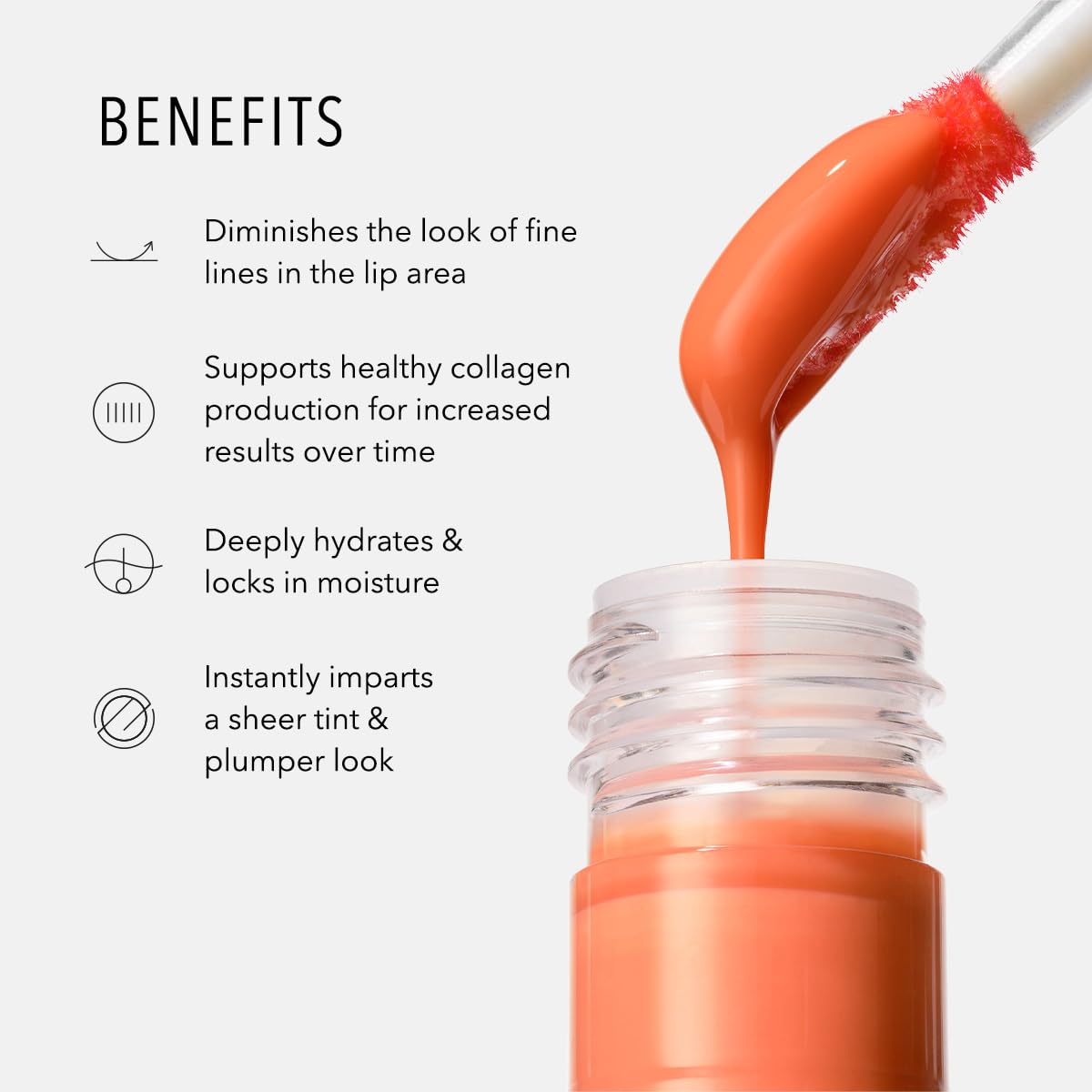 HydroPeptide Perfecting Gloss, Lip Plumping Gloss & Hydrating Treatment, Volumizing Collagen-Boosting Enhancer with Hyaluronic Acid & Peptides