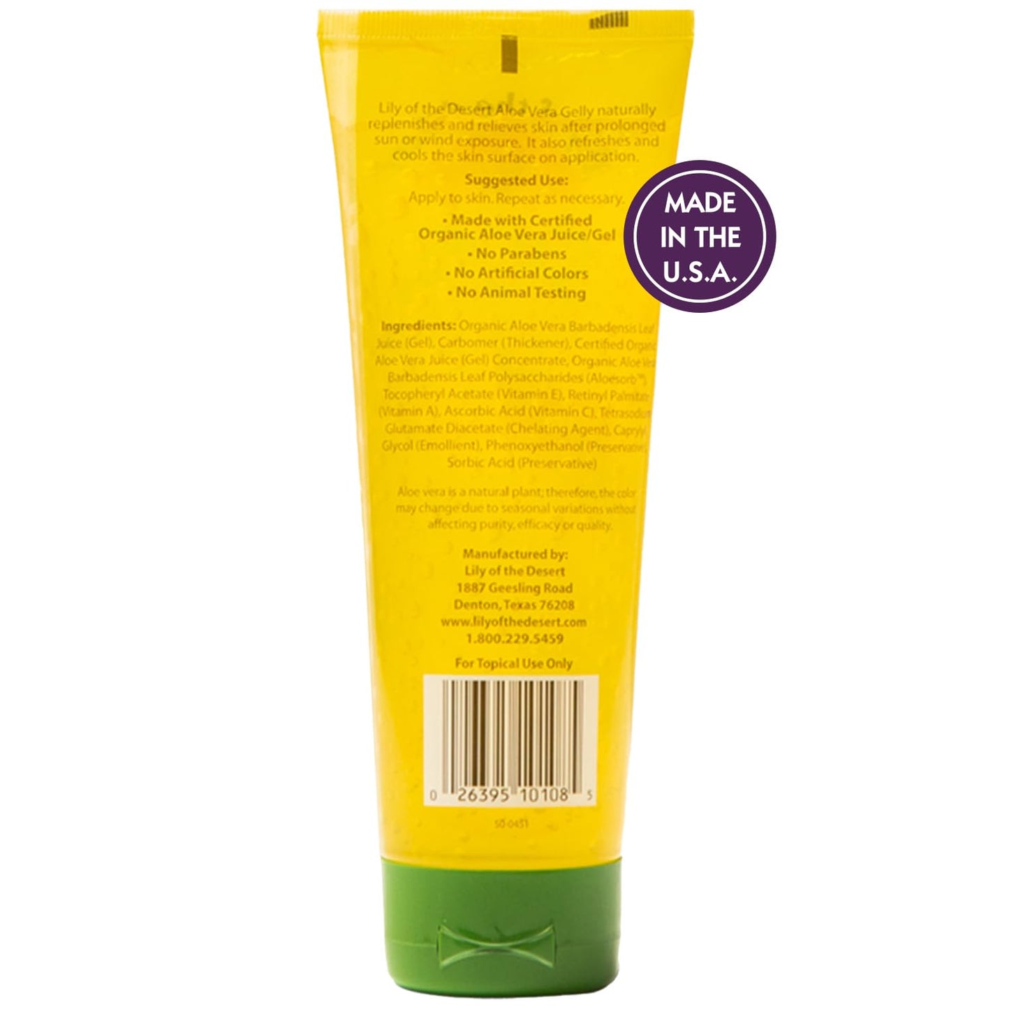 Lily Of The Desert Gelly Moisturizer - 99% Organic Aloe Vera Gel for Skin, After Sun Care with Aloe, Vitamin E Oil, and Vitamin C for Sunburn Relief