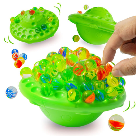 Marble Balance Game – 60 Colorful Marbles with Storage, Fun Family & Party Board Game for Kids Ages 7-14, 1-4 Players
