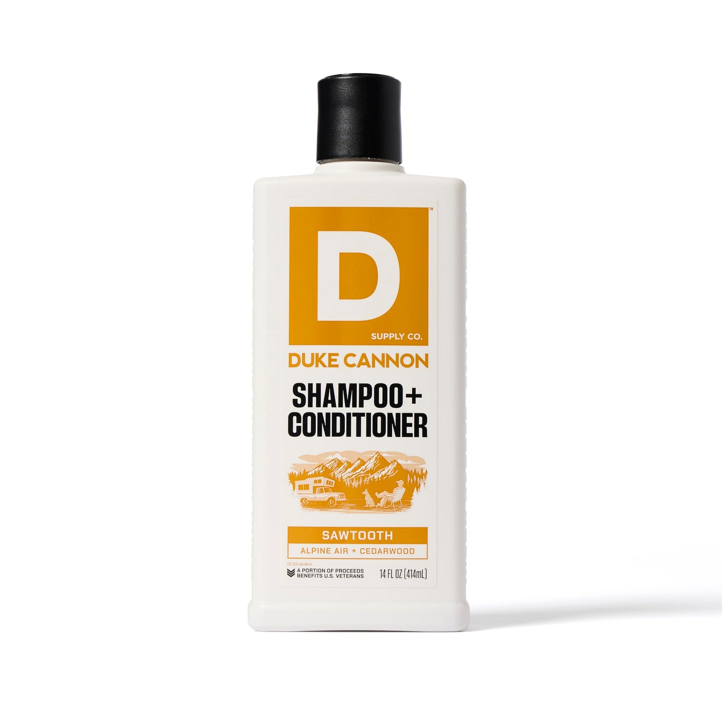 Duke Cannon Supply Co. 2-in-1 Hair Wash - Masculine Scent - Gentle Cleansing Hair Wash For Men - Stimulating Hair Shampoo & Conditioner - Strengthens