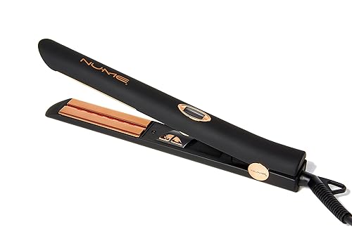 NuMe Style Setter Hair Straightener Titanium Flat Iron - 1 Inch Floating Plates Hair Iron with Negative Ion Conditioning - Infrared Light Strip - Dual