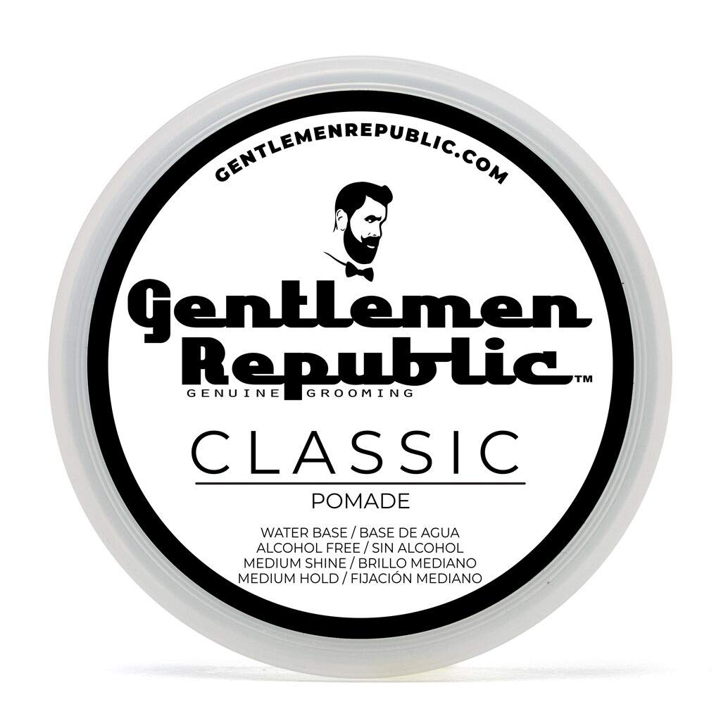 Gentlemen Republic Classic Pomade for Men - Water Based Pomade for Medium Hold & Shine, Premium Mens Hair Styling Products with No Beeswax - Ideal