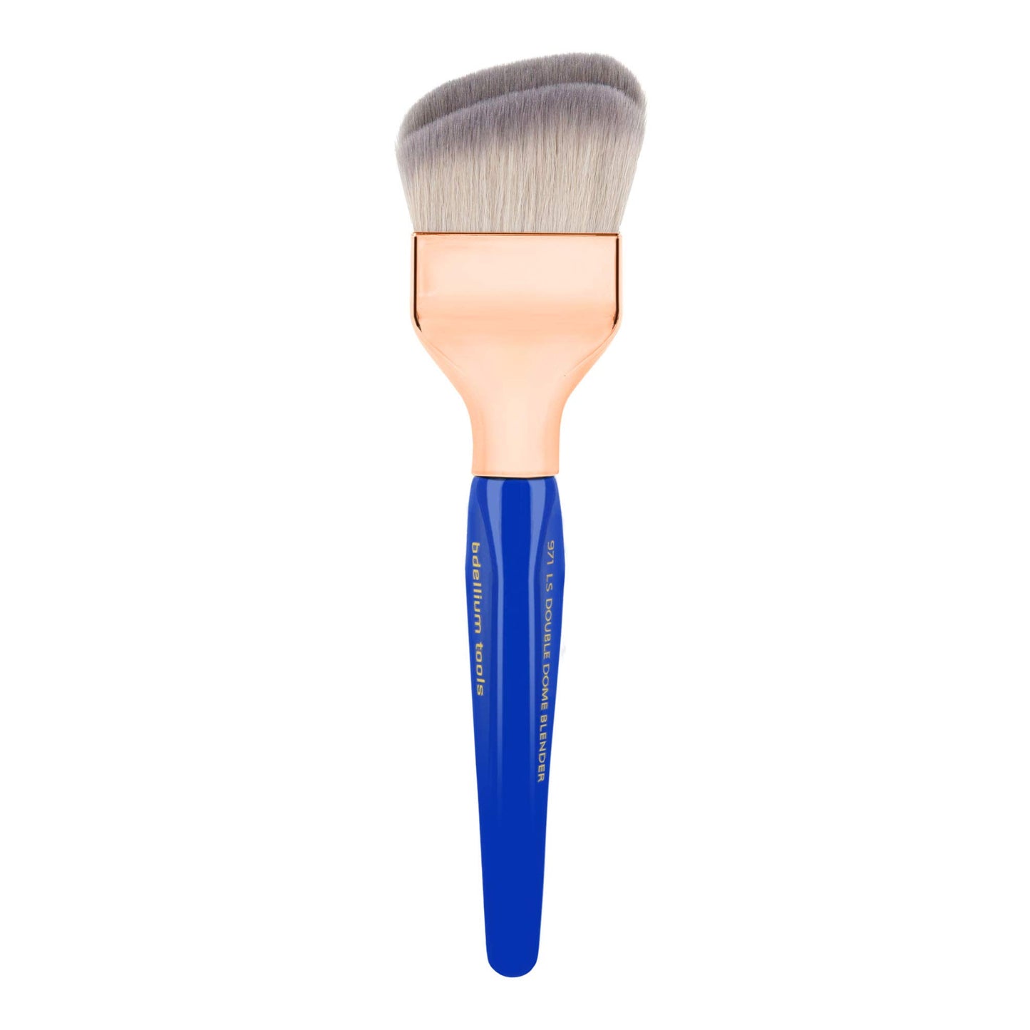 Bdellium Tools Professional Makeup Brush - Golden Triangle 971 Large Slanted Double Dome Blender - With All Vegan and Soft Synthetic Fibers,