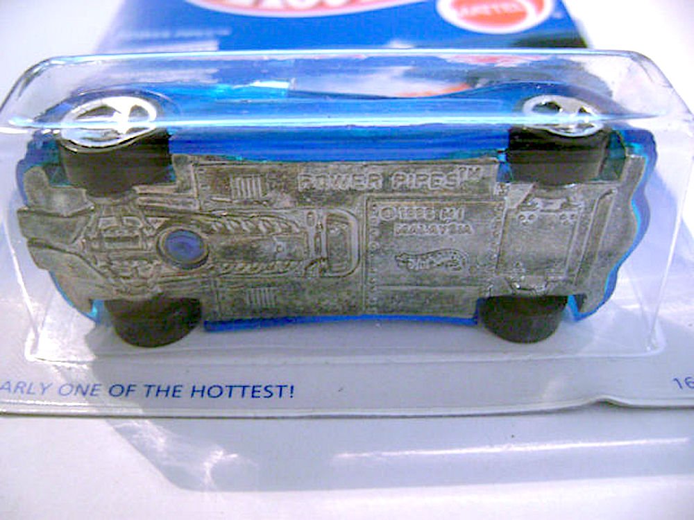 Mattel Hot Wheels 1997 Power Pipes Diecast Vehicle Collector #531 Phantom Racer Series 3 of 4 | Clear Blue Body Purple Tinted Windows Chrome Metal…