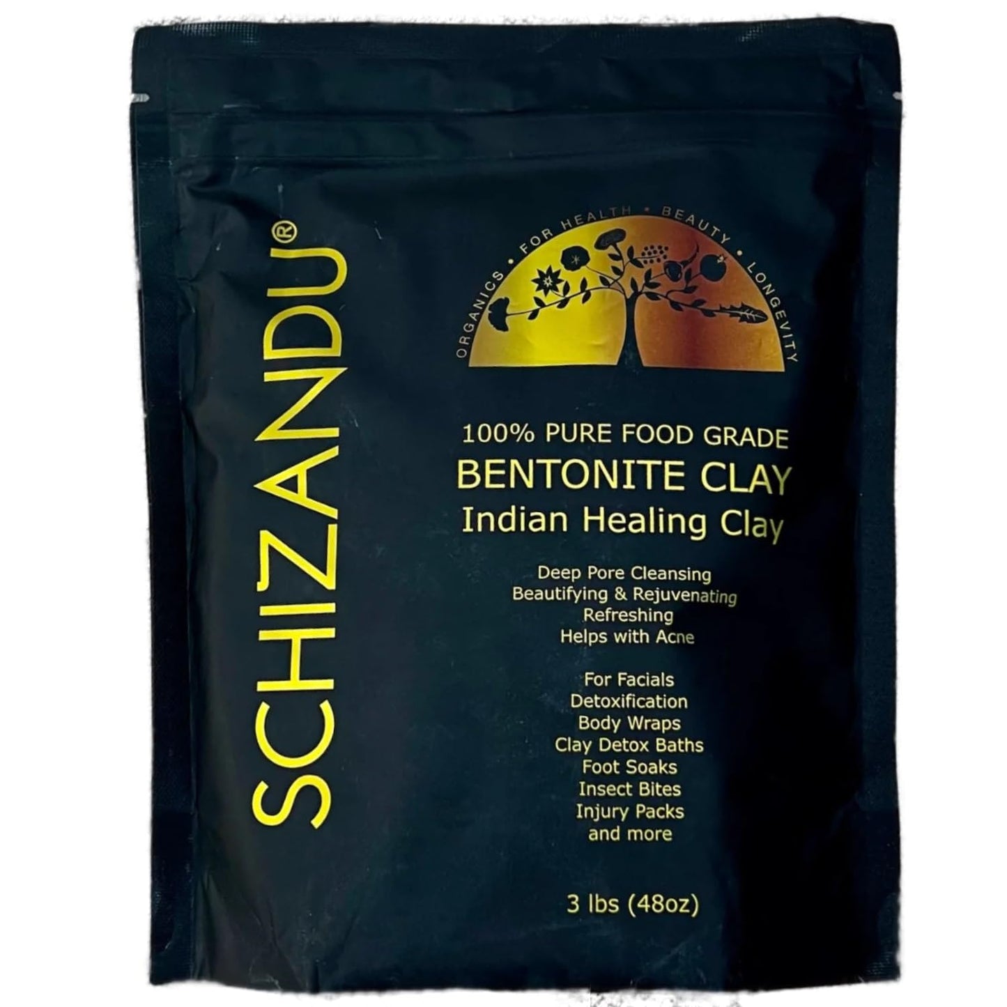 Schizandu Organics Bentonite Indian Aztec Healing Clay, Vegan 100% Pure Detox Powder | 3 Lbs | ToxinFree, Use for Beauty Masks, Detoxifying Baths