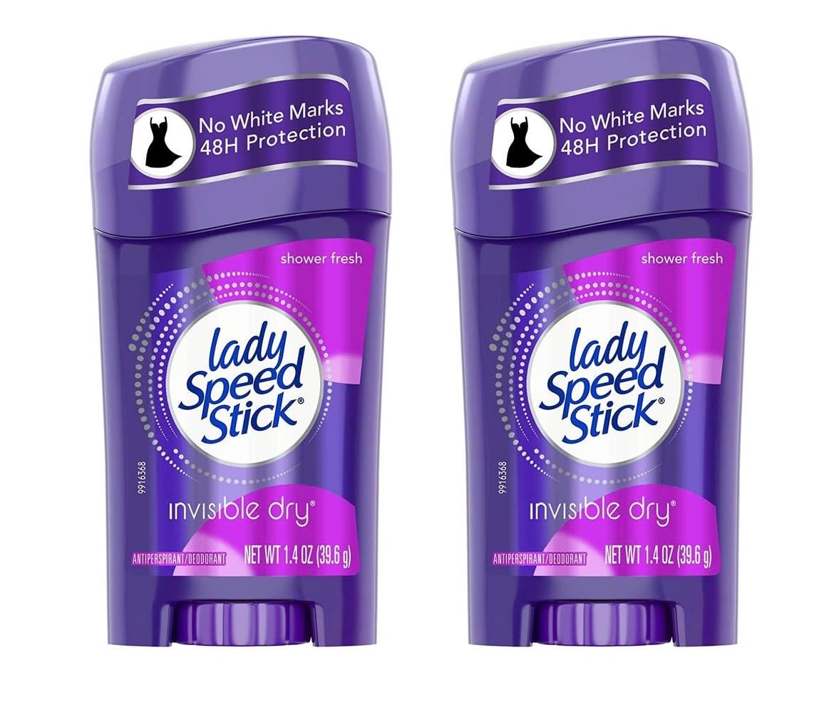 Lady Speed Stick Deodorant 1.4 Ounce Shower Fresh (41ml) (2 Pack)