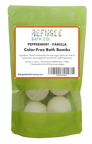 Color-Free Bath Bombs 7 Pack | 2.5 oz. Each | Cocoa Butter and Plant-Based Ingredients with No Dyes of Any Kind | Support Refugee Employment in USA…