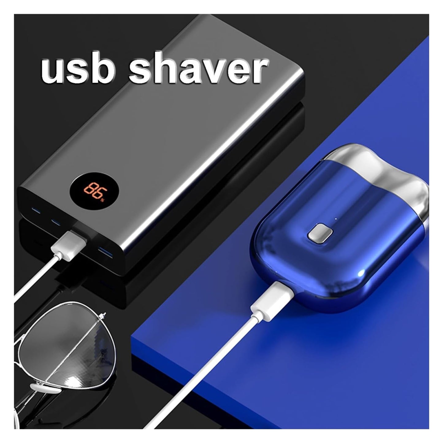 PWVFXHYF Double Head Electric Shaver for Men - Pocket-Size Portable Travel Razor, USB Rechargeable & Washable Dual-Head Electric Shaver(Vivid Black) Beauty and Personal Care PWVFXHYF