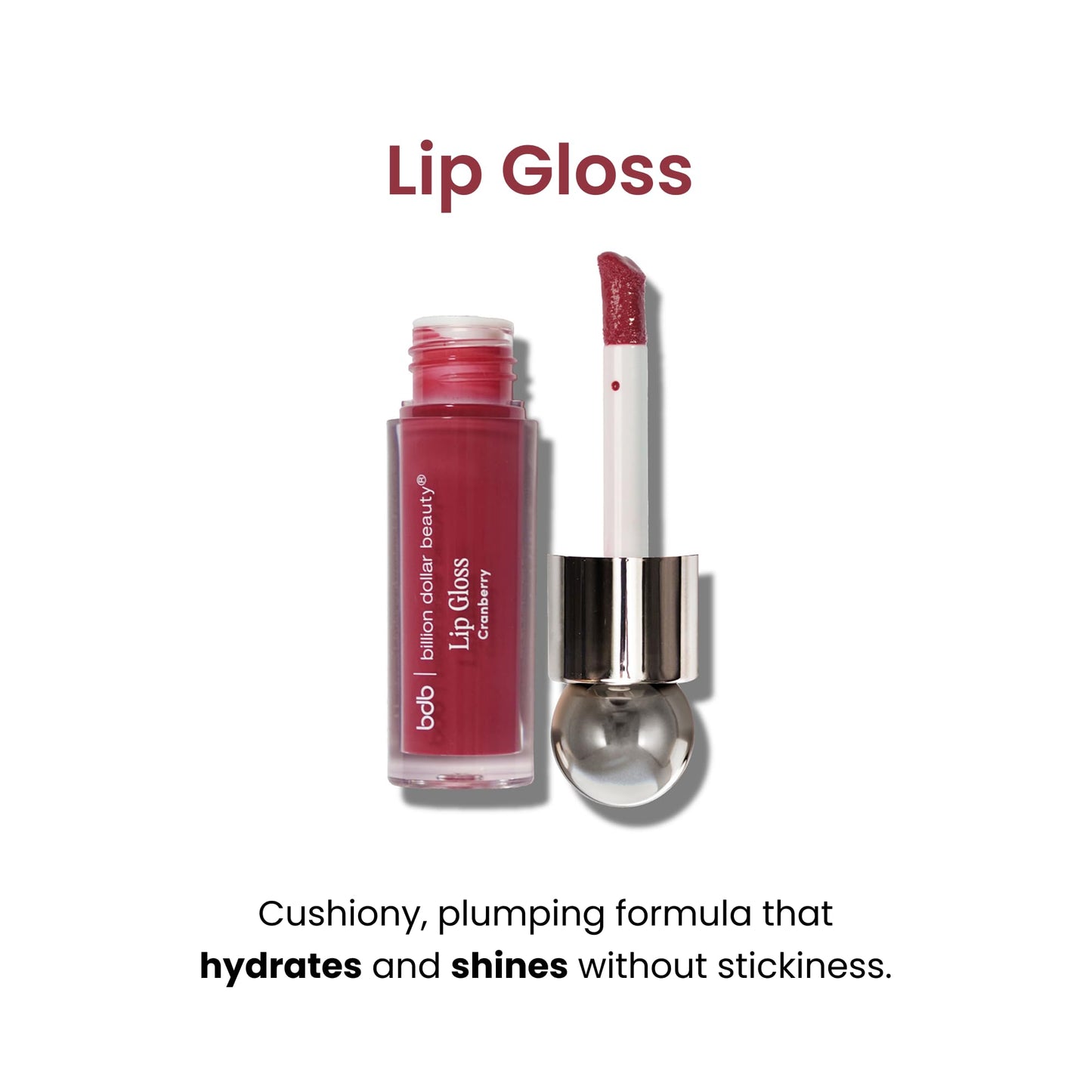 billion dollar brows bdb Lip Gloss with Lip Liner Set - Moisturizing High Shine, Lightweight Glossy, Plumping Lip Gloss, Cranberry