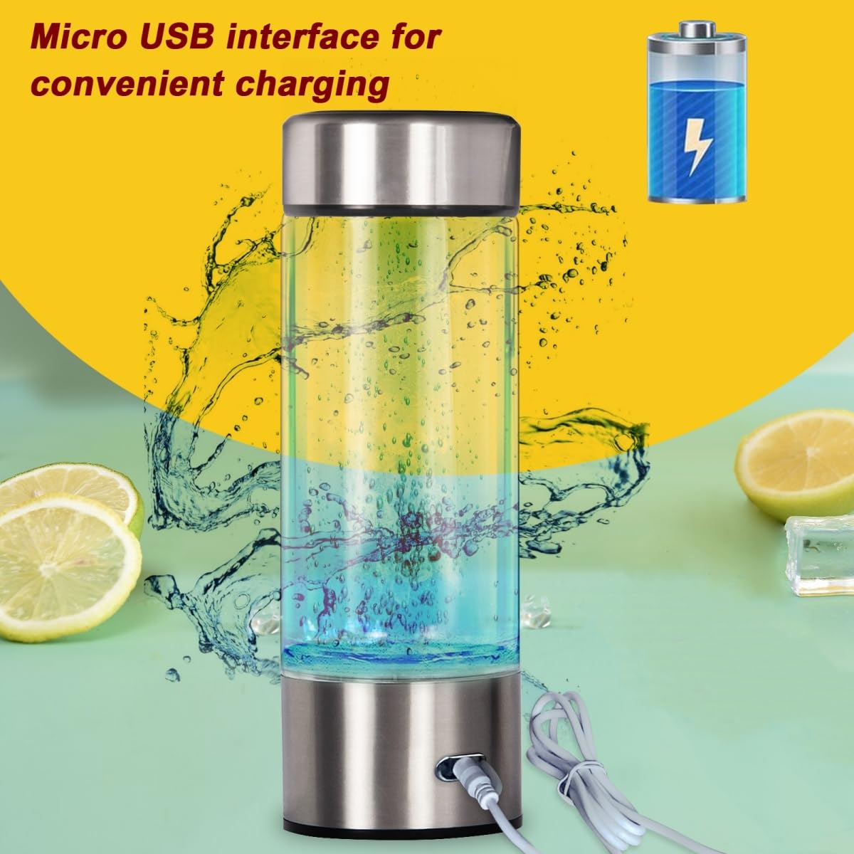 Hydrogen Water Bottle,Portable Hydrogen Water Generator Machine, Improve Water in 3 Minutes Quick Electrolysis, Suitable for Home, Office, Travel