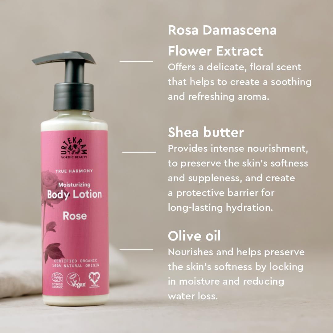 URTEKRAM Rose Body Lotion, 245 ML