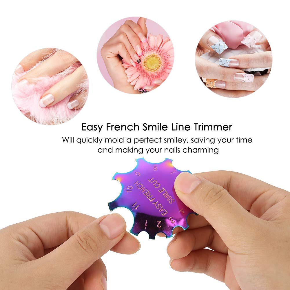 Nail Art Template Nail Art Template Tool Smile Line Cutter Smile Easy French Smile Smile Line Cut Trimmer Manicure Tool Beauty & Personal Care YUYTE